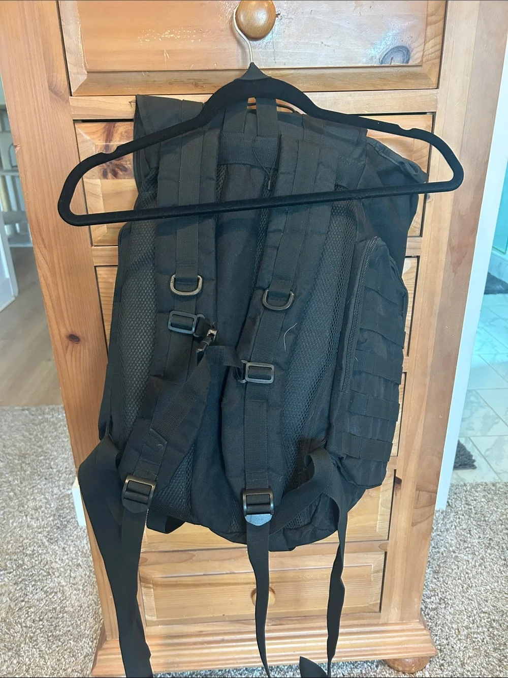 Black Tactical Roll-Top Backpack (gaming transport) - Unbranded